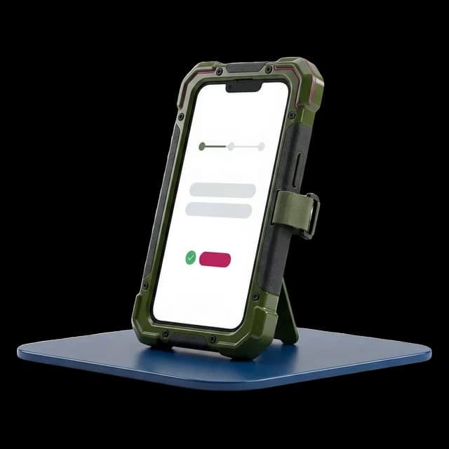 Smartphone mit Online-Antrag, Beispielgrafik