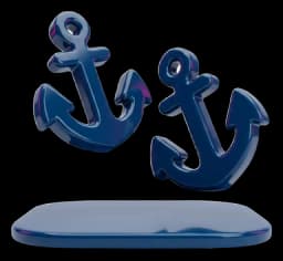 Stilisiertes 3D-Objekt: zwei Anker-Symbole für die zwei Kündigungsfristen